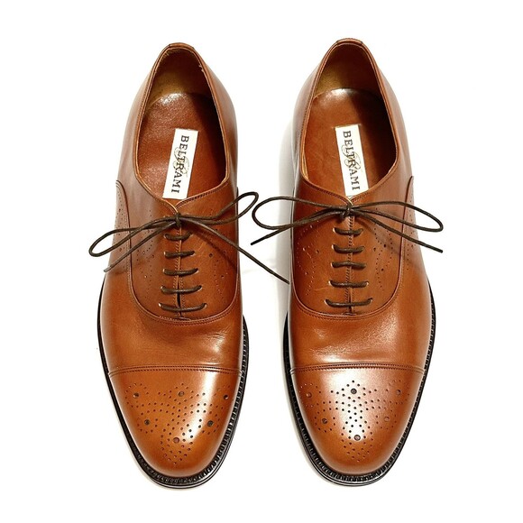BELTRAMI Brown Oxford Tie Up Dress Shoe Shoes 7.5 main image 7